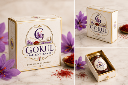 GOKUL FARMS PPure Original Kashmiri Saffron/Kesar/Kumkuma Puvvu (1gm) | Certified highest Grade-A Keshar | Saffron for pregnant women, Pooja rituals & Food aroma Certified highest Grade-A Keshar | Saffron for pregnant women, Pooja rituals & Food aroma